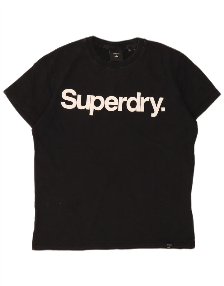 SUPERDRY Ženska majica kratkih rukava s grafičkim motivima UK 16 Veliki crni pamuk