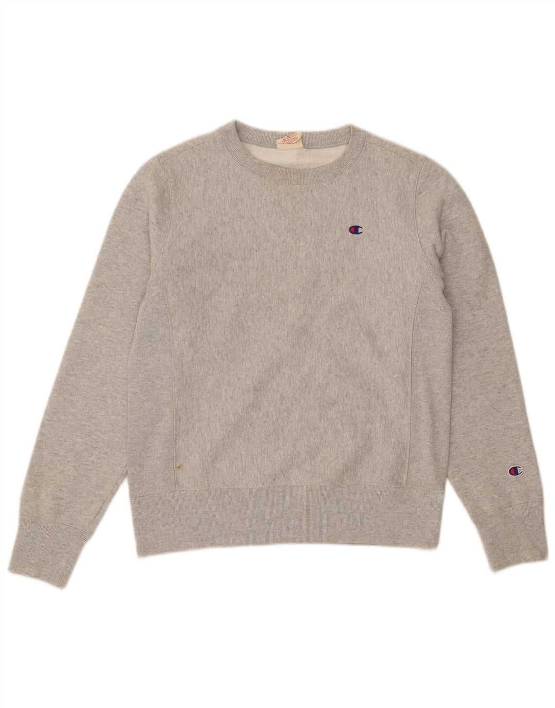 CHAMPION Womens Reverse Weave Sweatshirt Jumper UK 14 Medium Grey Cotton
