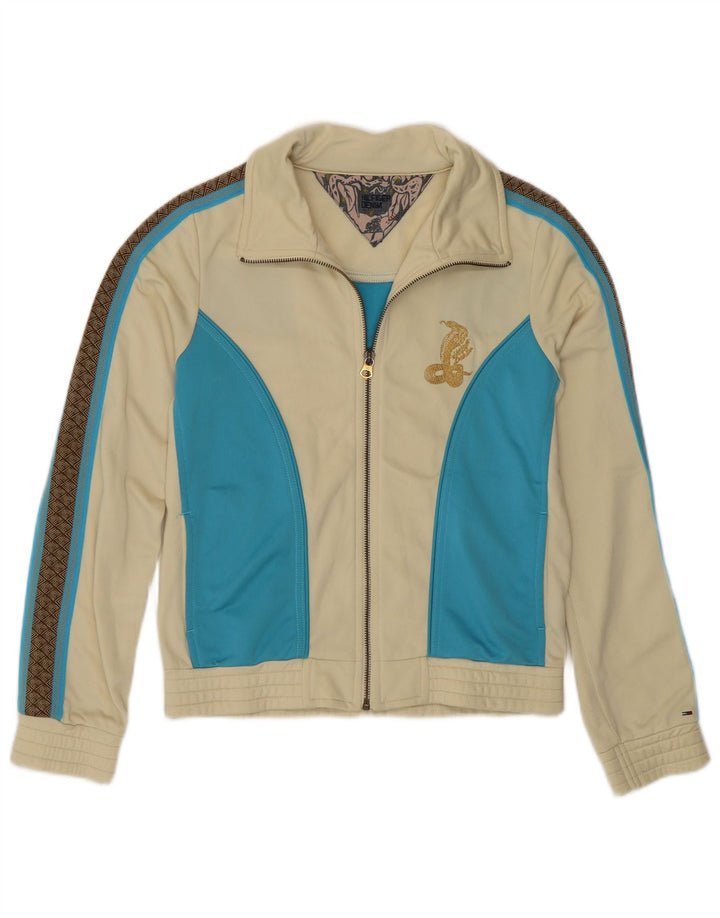 TOMMY HILFIGER Ženska gornja jakna trenirke UK 10 Small Beige Colourblock