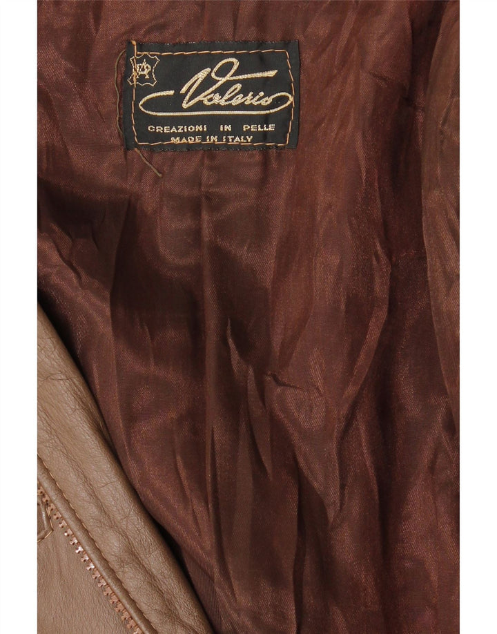 Vintage ženski kožni kaput UK 14 Srednje smeđa koža