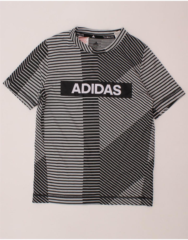 ADIDAS Boys Climalite Graphic T-Shirt majica kratkih rukava 2-3 Years XS siva na pruge