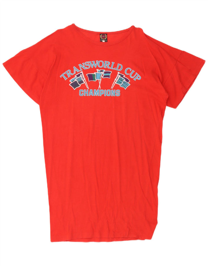 Vintage ženska majica kratkih rukava s grafičkim motivima IT 42 Srednje crvena pamuk