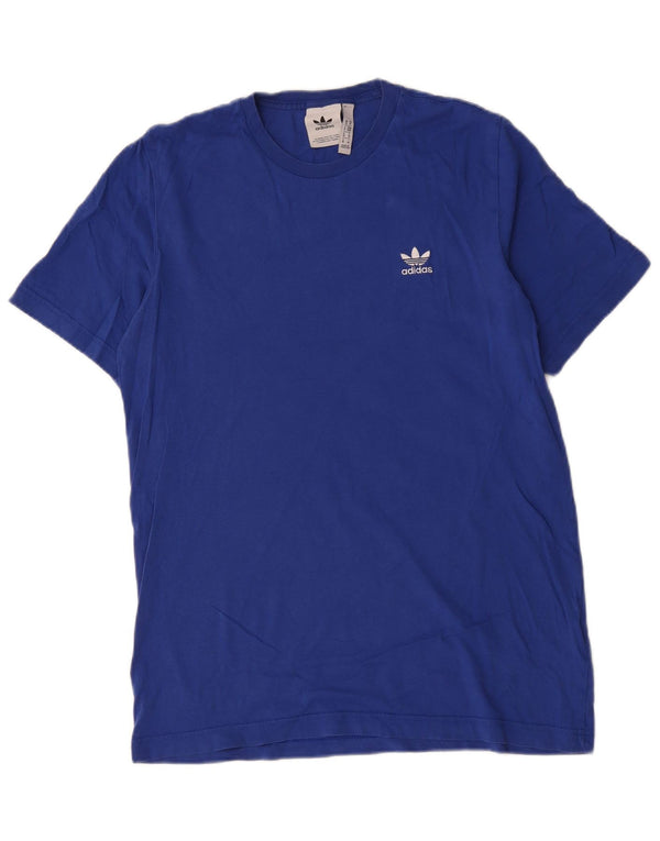 Adidas Mens T-Shirt Top Medium Navy Blue Cotton