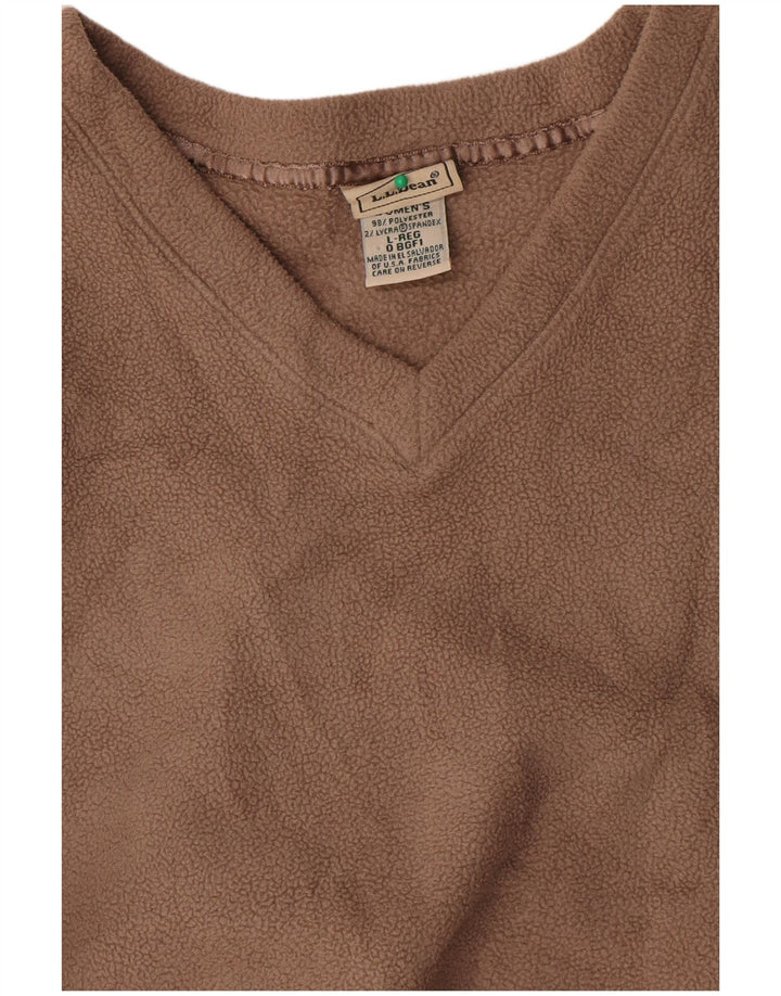 L.L.Bean ženski džemper od flisa UK 16 veliki bež poliester