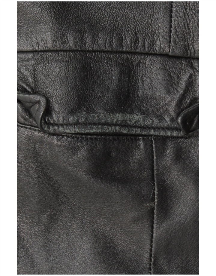 VINTAGE ženski kožni kaput UK 18 XL crna koža