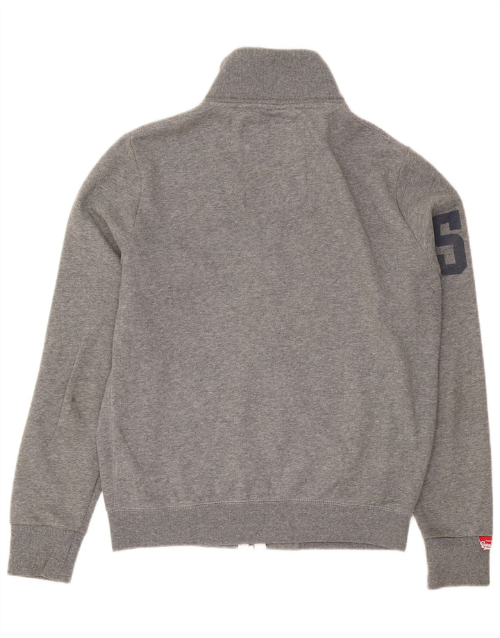 Superdry muška grafička trenirka, gornja jakna, srednje sivi flekasti pamuk