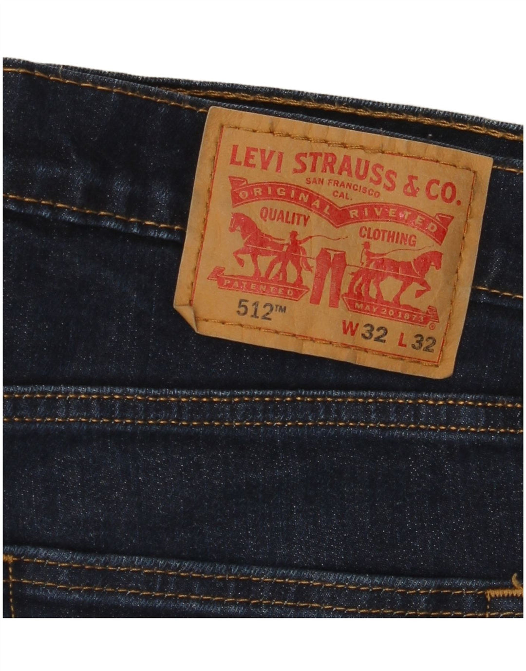 LEVI'S muške 512 uske sužene traperice W32 L32 tamnoplavi pamuk