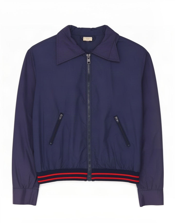 Vintage muška bomber jakna IT 48 Medium tamnoplavi poliamid
