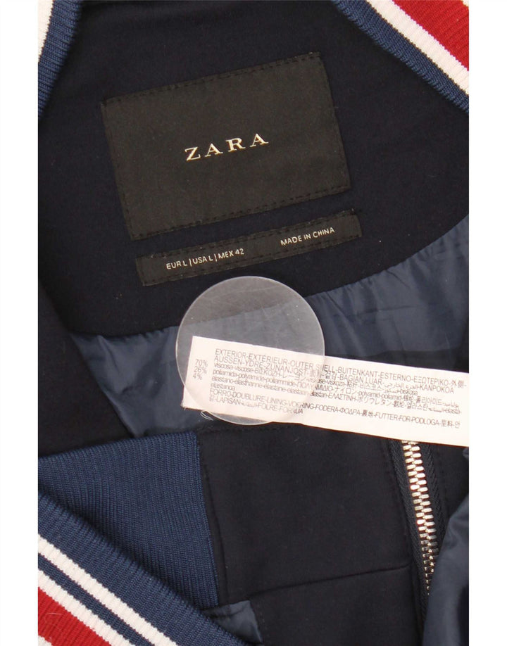 Zara muška bomber jakna UK 40 velika tamnoplava prugasta viskoza