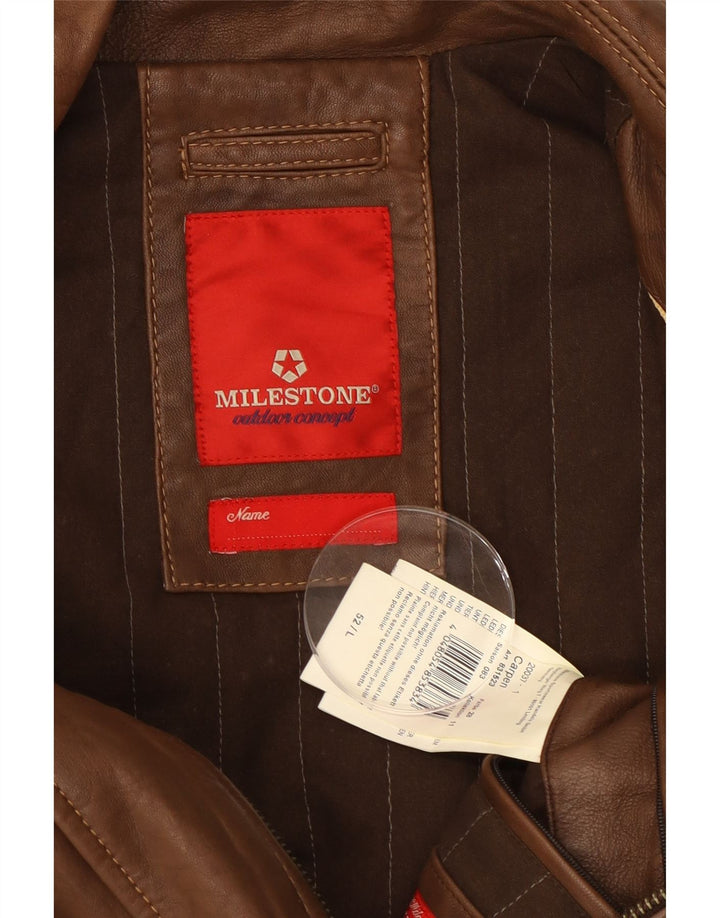 MILESTONE muška kožna jakna UK 40 velika smeđa koža