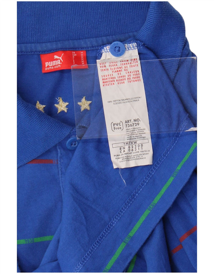 Puma muška talijanska polo majica srednje plave pruge, pamuk