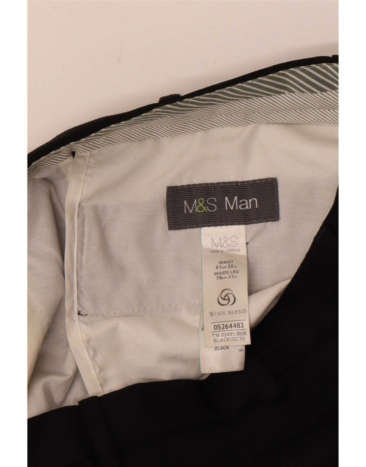 Marks & Spencer muške hlače ravnog odijela W32 L31 crni poliester