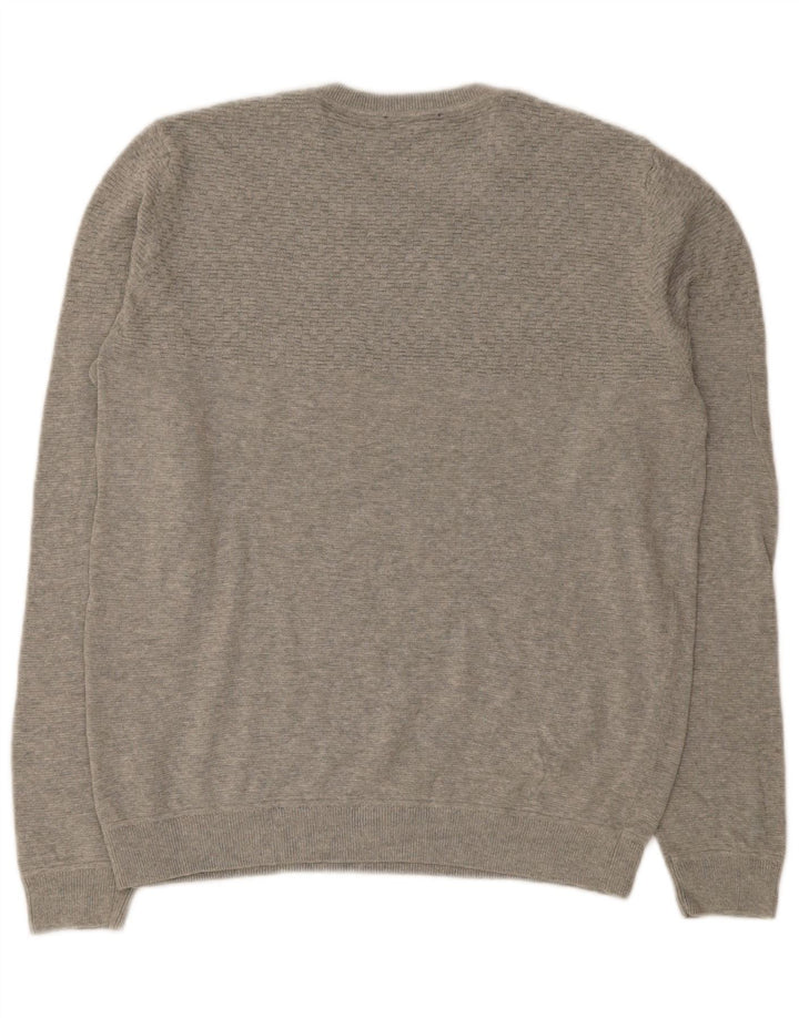 Jack & Jones muški pulover s okruglim izrezom Veliki sivi pamuk