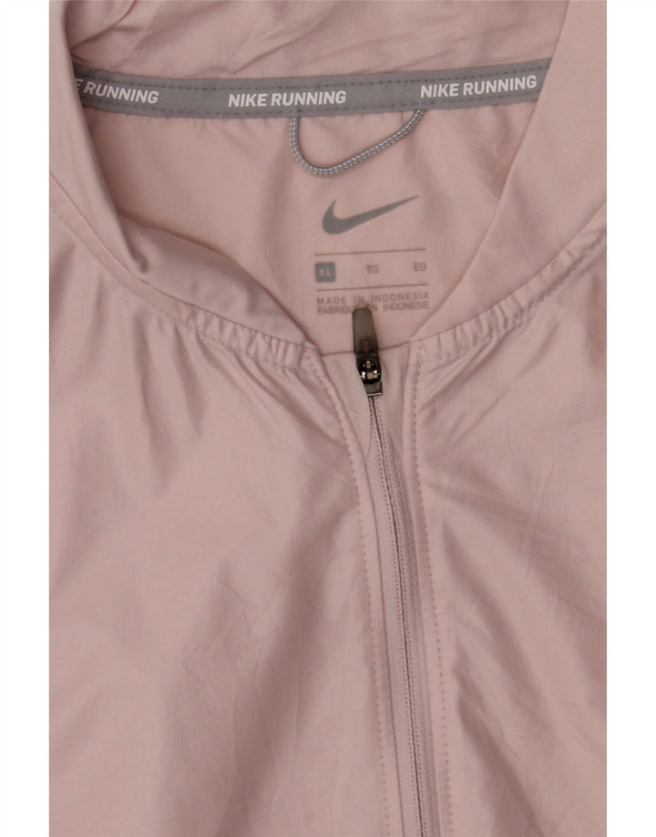 NIKE Womens Graphic Crop Tracksuit Top Jacket UK 18 XL Pink Polyester Vintage Nike and Second-Hand Nike from Messina Hembry 