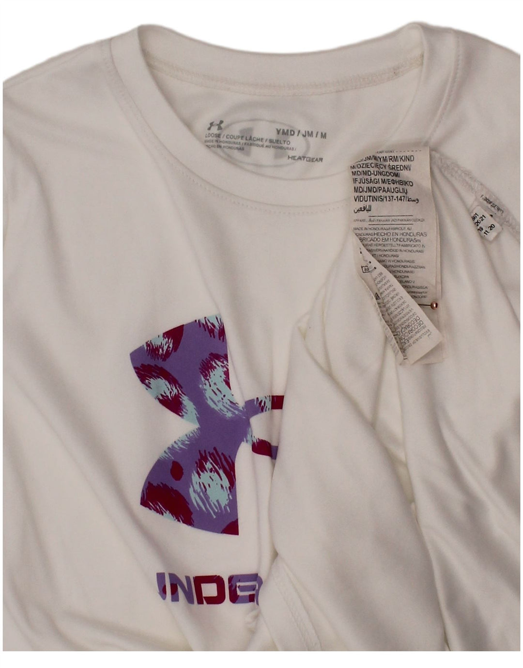 UNDER ARMOUR Majica kratkih rukava Heat Gear za djevojčice, 9-10 godina, srednje bijela