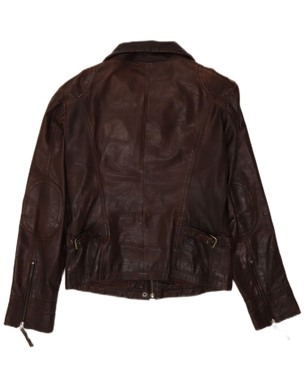 Gipsy Womens Leather Jacket UK 14 Large Brown