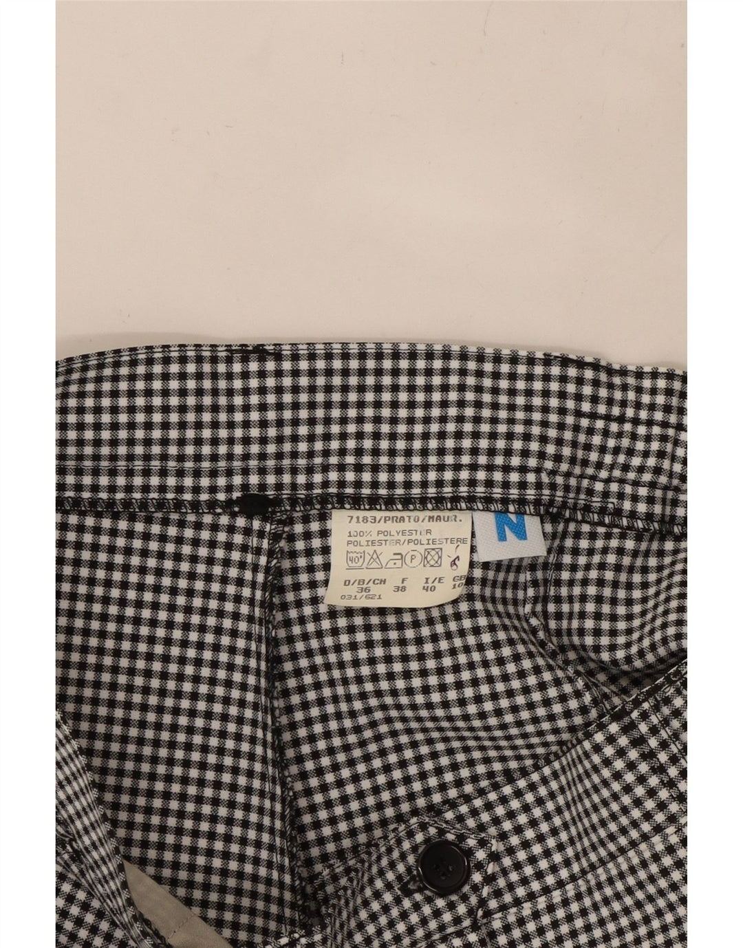 VINTAGE Ženske chino kratke hlače visokog struka UK 10 Male W27 crne gingham