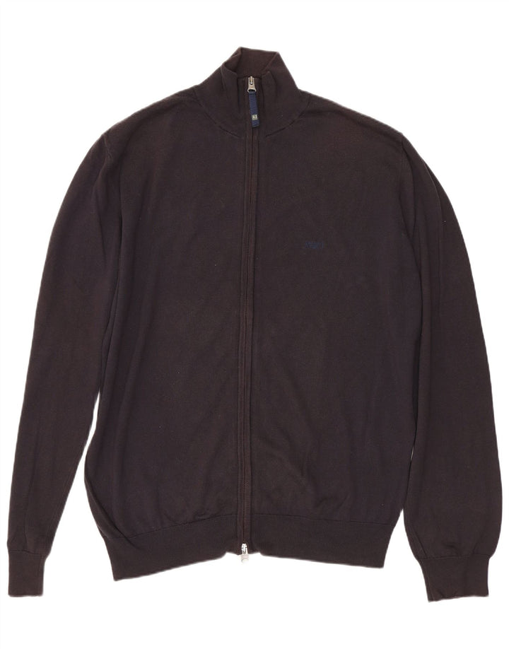 ARMANI JEANS Muški kardigan pulover Srednje tamnoplavi pamuk