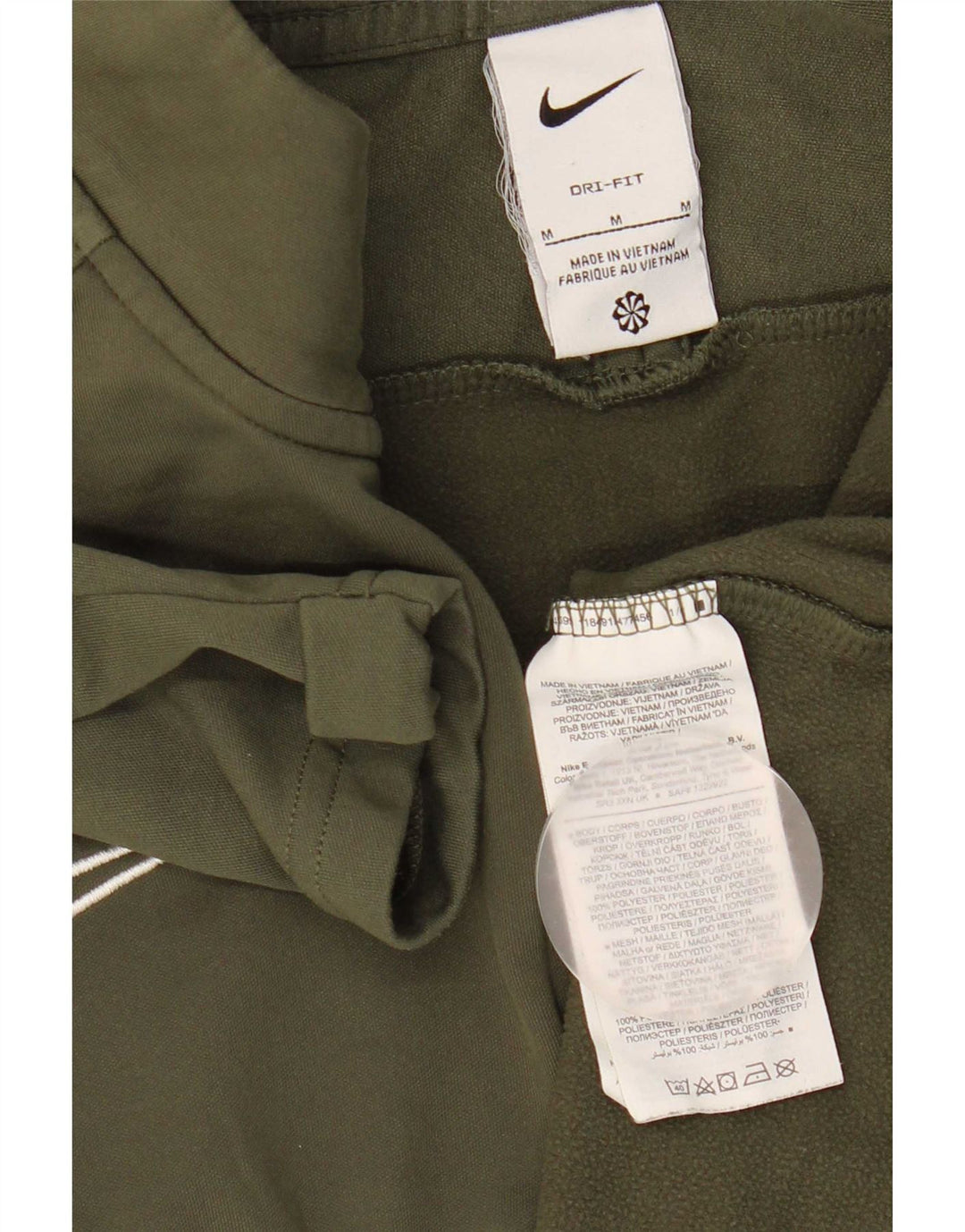 Nike Dri Fit majica s dugim rukavima i izrezom s patentnim zatvaračem, srednje boje kaki
