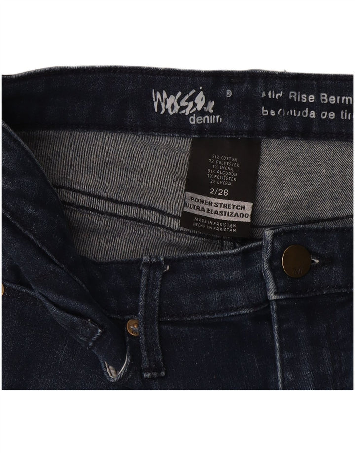 MOSSIMO Ženske bermuda traper kratke hlače srednjeg rasta US 2 XS W26 tamnoplavi pamuk