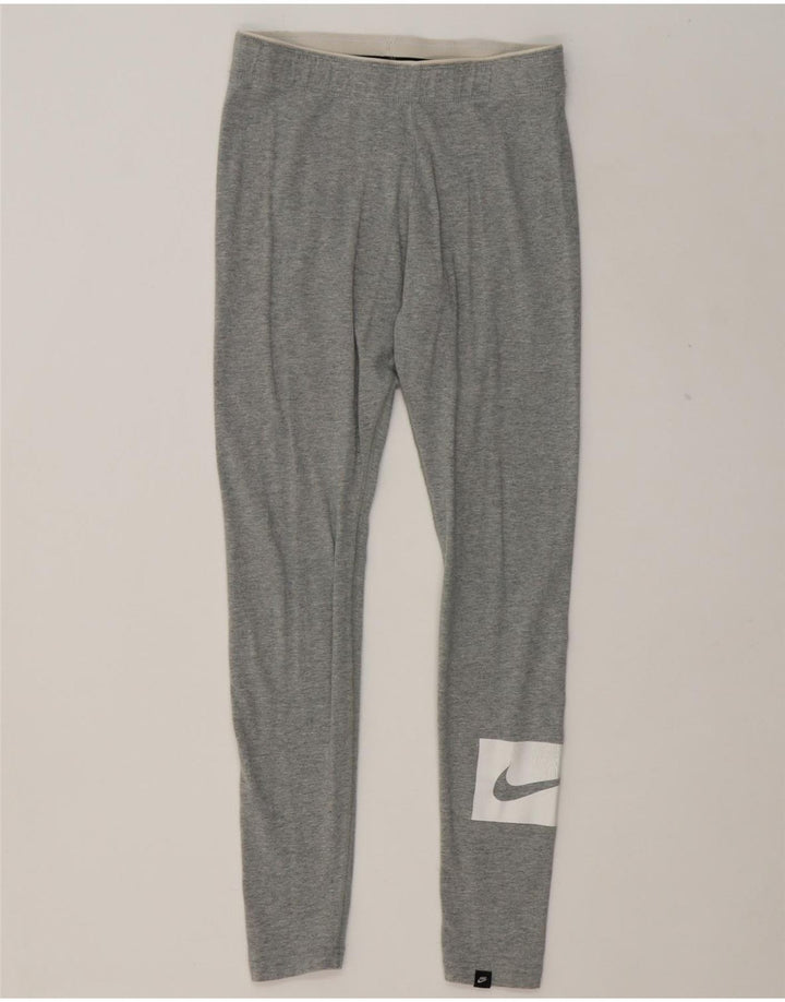 NIKE Womens Graphic Leggings UK 10 Small  Grey Cotton Vintage Nike and Second-Hand Nike from Messina Hembry 