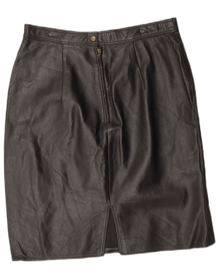 VINTAGE ženska kožna suknja W30 srednje crna koža