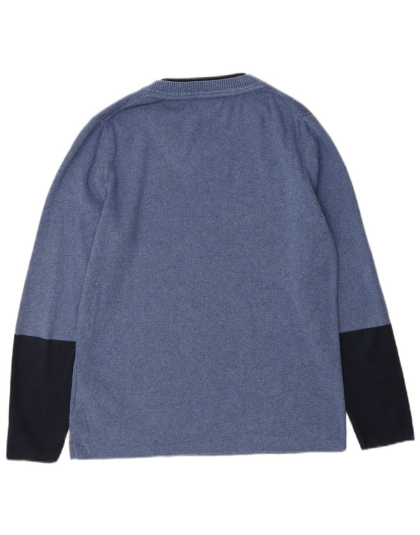Tommy Hilfiger Ženski džemper s veznim izrezom UK 16 Large Blue Colourblock