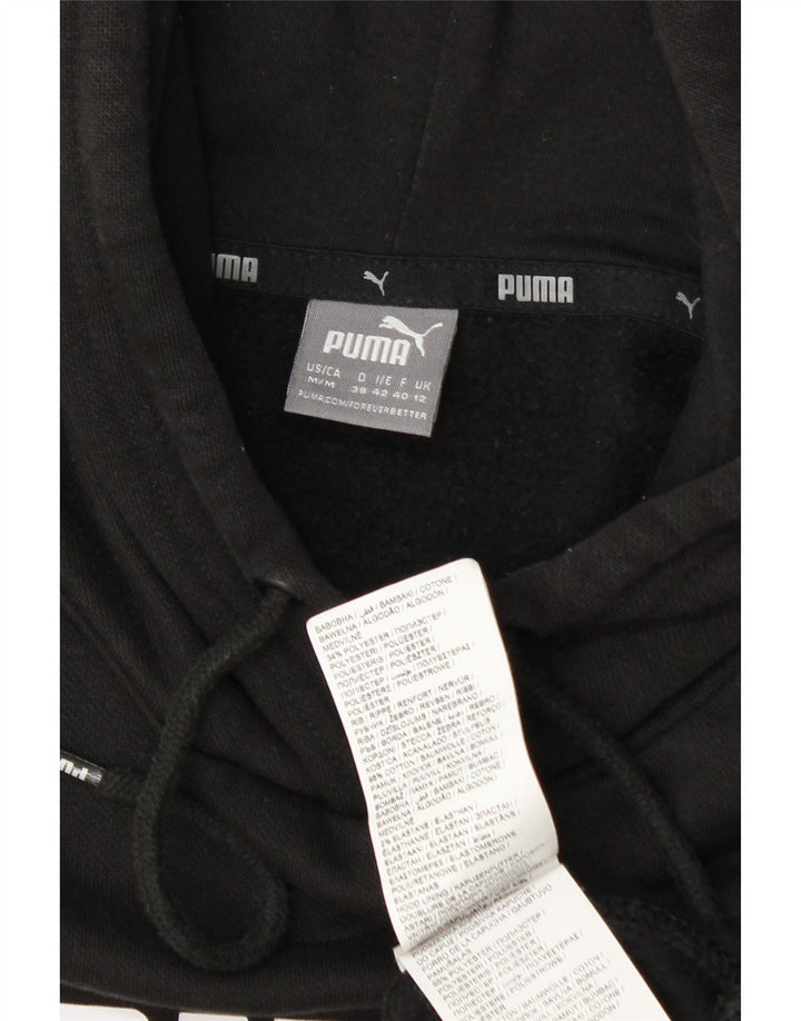 Puma ženska majica s kapuljačom s kapuljačom UK 12 Srednje crni pamuk