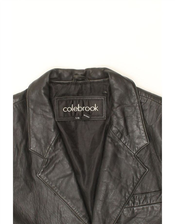 COLEBROOK Mens Leather Jacket UK 40 Large Black Leather Vintage Colebrook and Second-Hand Colebrook from Messina Hembry 