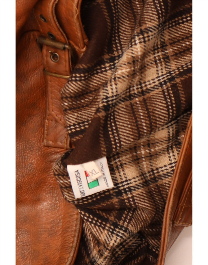 Vintage ženska kožna jakna UK 18 XL smeđa flekasta koža