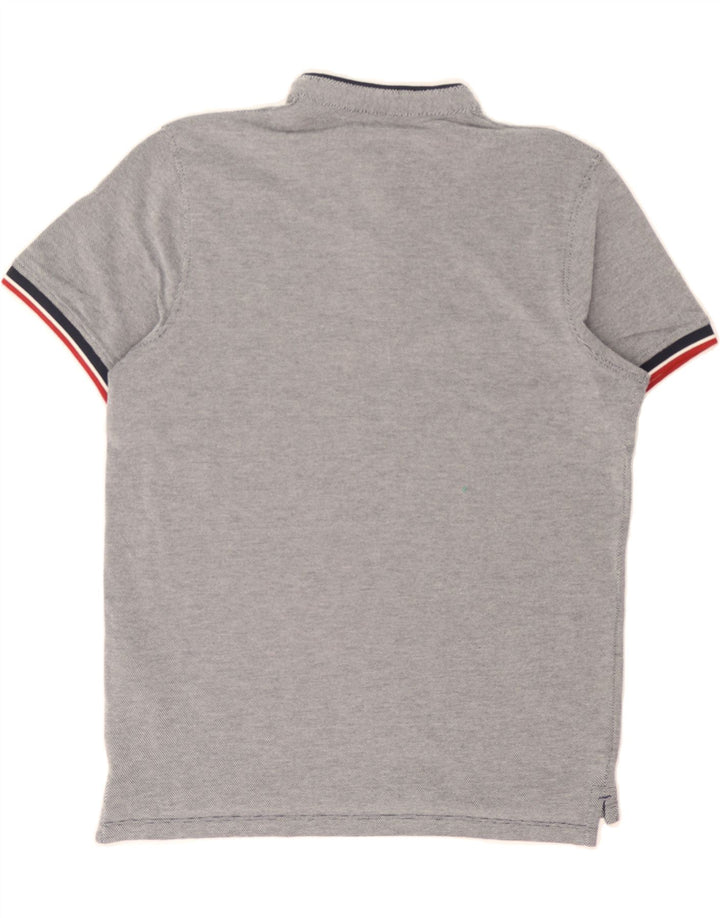 JACK & JONES Mens Polo Shirt Medium Grey Spotted Cotton Vintage Jack & Jones and Second-Hand Jack & Jones from Messina Hembry 