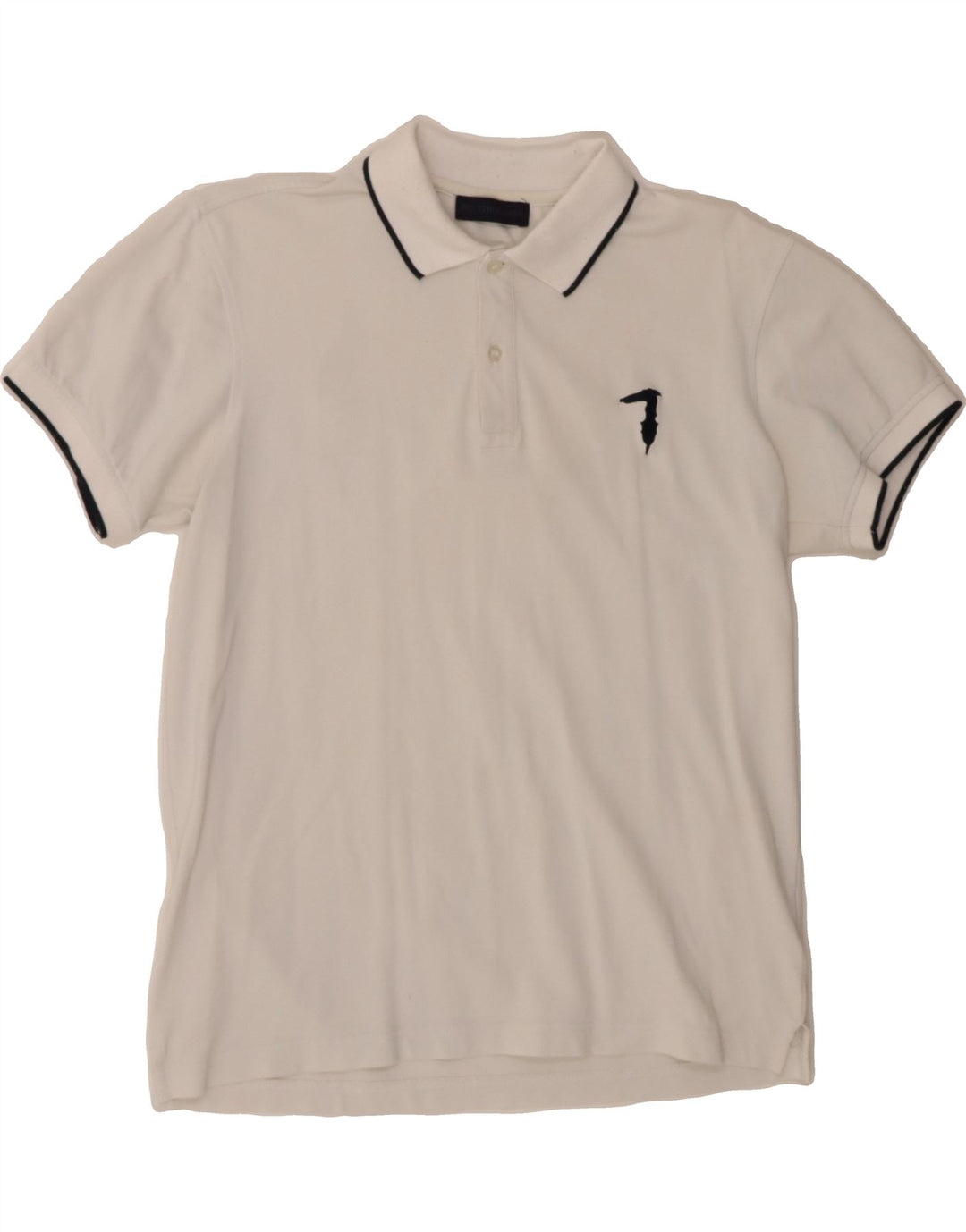 TRUSSARDI Mens Polo Shirt XL White Cotton Vintage Trussardi and Second-Hand Trussardi from Messina Hembry 