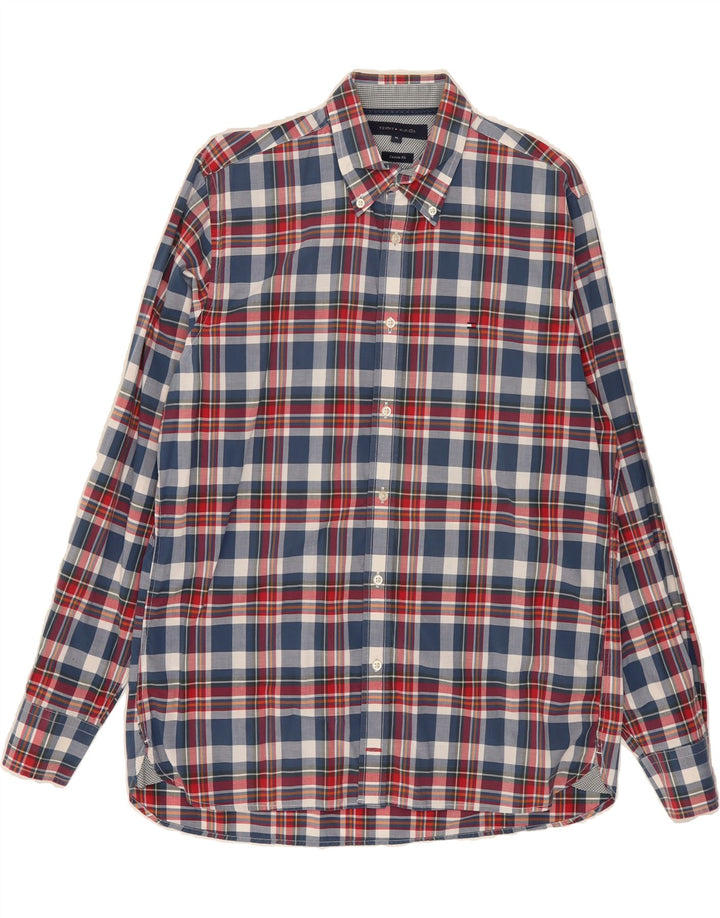 TOMMY HILFIGER Mens Custom Fit Shirt Medium Multicoloured Check Cotton Vintage Tommy Hilfiger and Second-Hand Tommy Hilfiger from Messina Hembry 