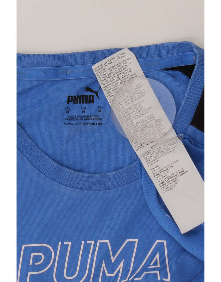 Puma muška majica s grafičkim motivima, pamuk srednje plave boje