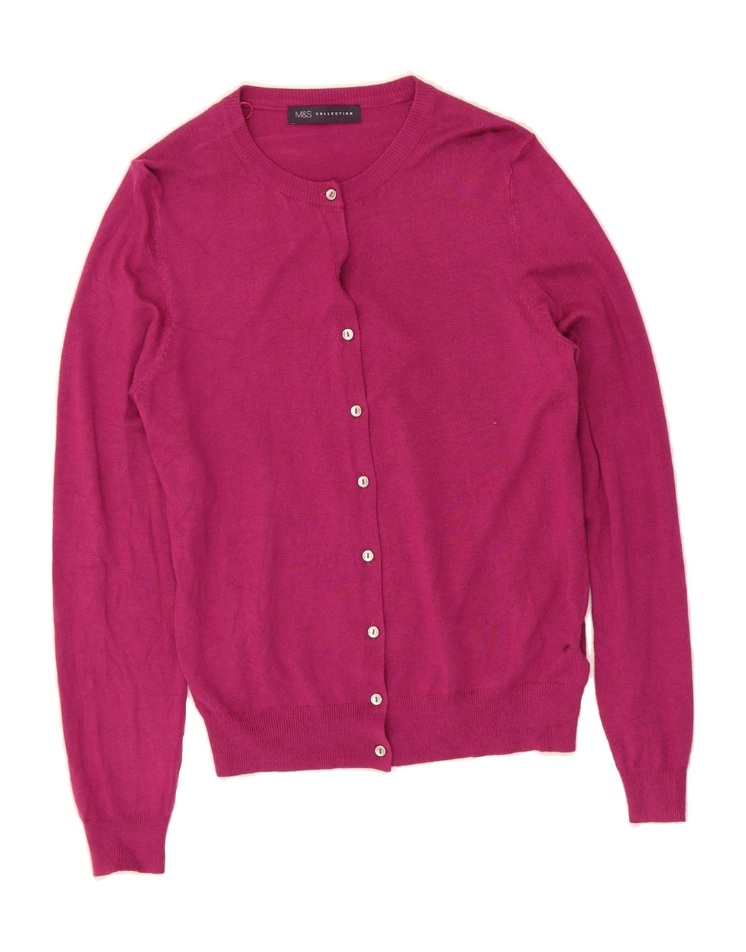 MARKS & SPENCER Womens Cardigan Sweater UK 12 Medium Pink Viscose Vintage Marks & Spencer and Second-Hand Marks & Spencer from Messina Hembry 
