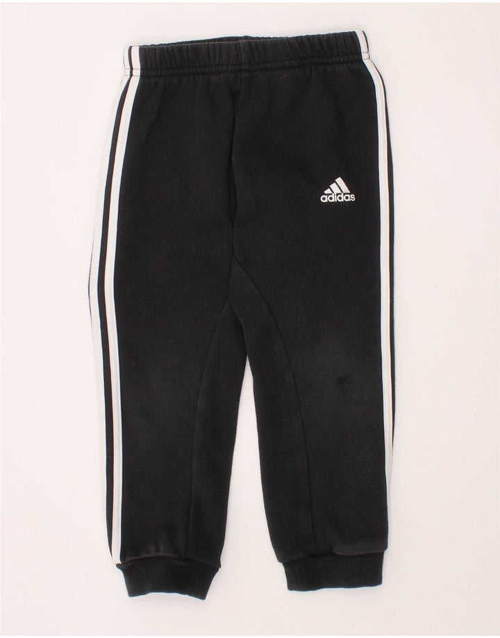 ADIDAS Boys Tracksuit Trousers Joggers 2-3 Years  Black