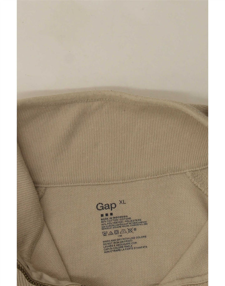 Gap muška majica s izrezom i dugim rukavima XL, bež pamuk