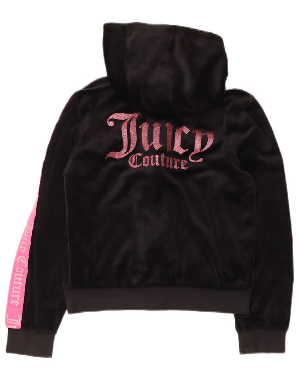 JUICY COUTURE Ženski pulover s kapuljačom s patentnim zatvaračem 9-10 godina, crni