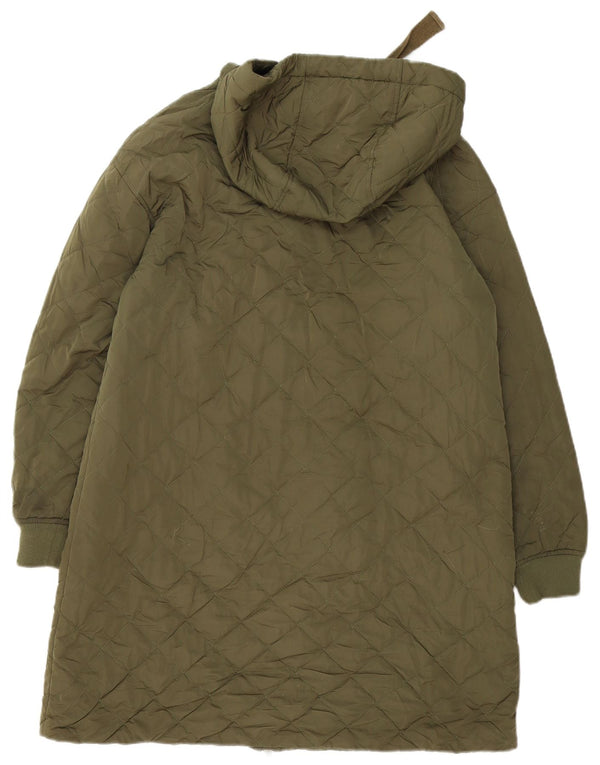 Marks & Spencer ženski preveliki prošiveni kaput s kapuljačom UK 14 veliki zeleni