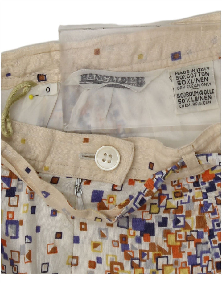 PANCALDI & B ženski dvodijelni komplet suknji UK 4 XS W24 bež geometrijski pamuk