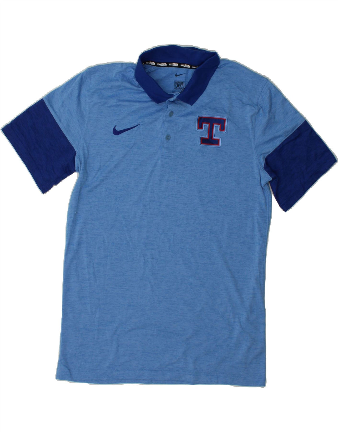 NIKE Mens Cooperstown Graphic Polo Shirt Small Blue Polyester Vintage Nike and Second-Hand Nike from Messina Hembry 