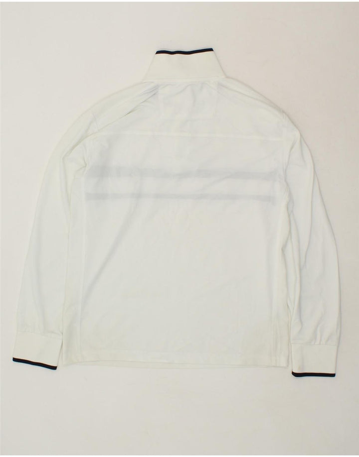 IZOD Mens Zip Neck Pullover Tracksuit Top Medium White Striped Polyester Vintage Izod and Second-Hand Izod from Messina Hembry 