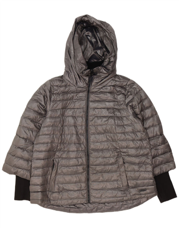 Calvin Klein ženska prevelika podstavljena jakna UK 18 XL sivi poliester