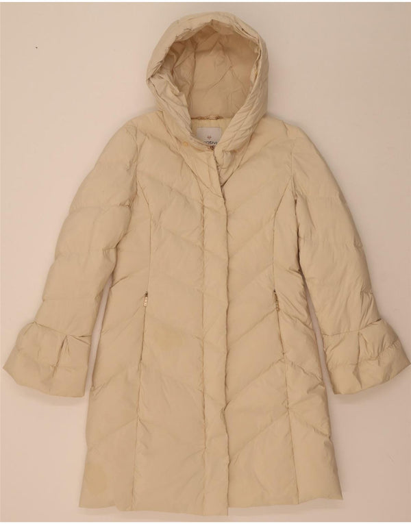 MOTIVI Womens Hooded Padded Coat UK 12 Medium Beige Polyester
