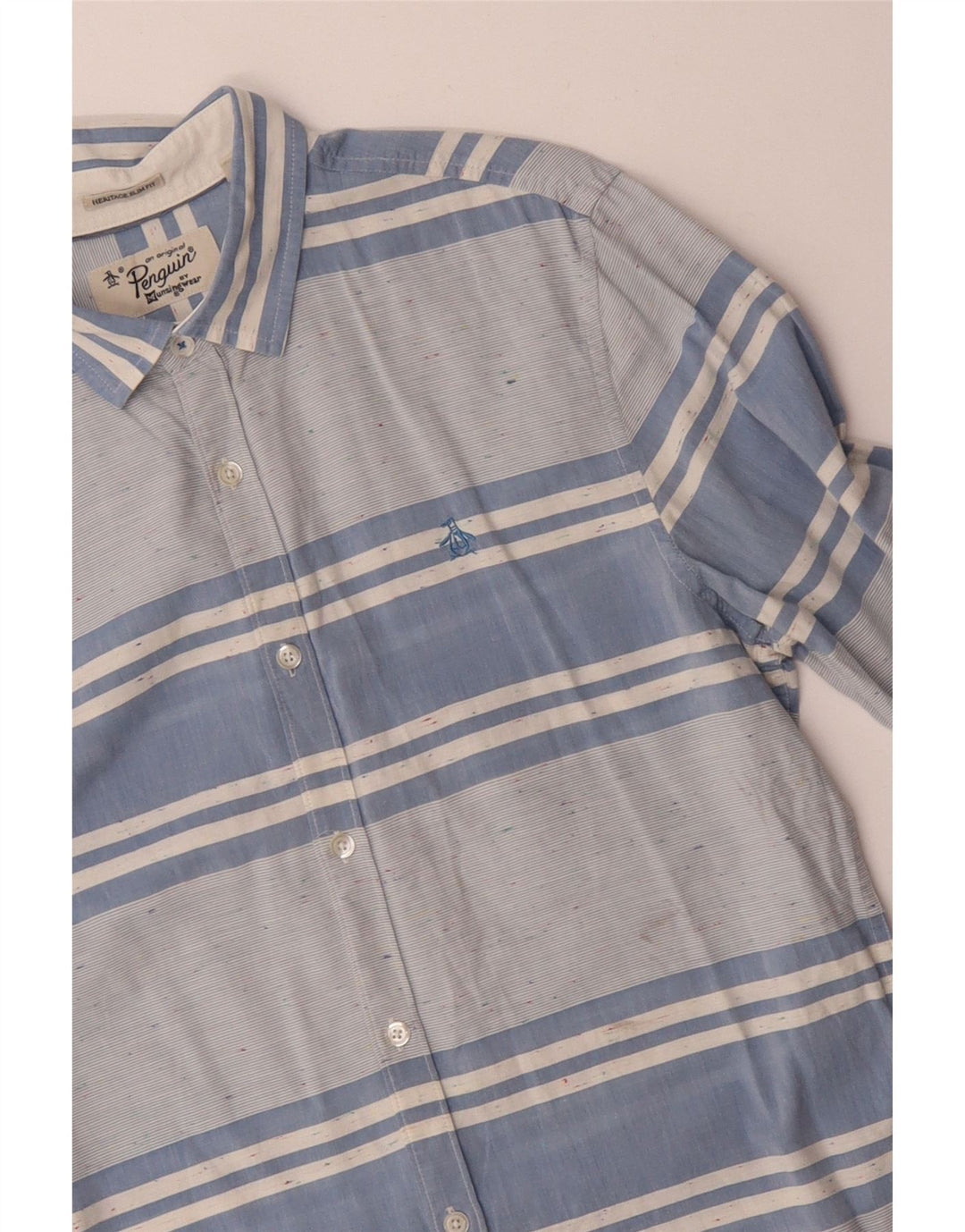 PENGUIN Heritage muška uska košulja srednjeg kroja, pamuk na plave pruge