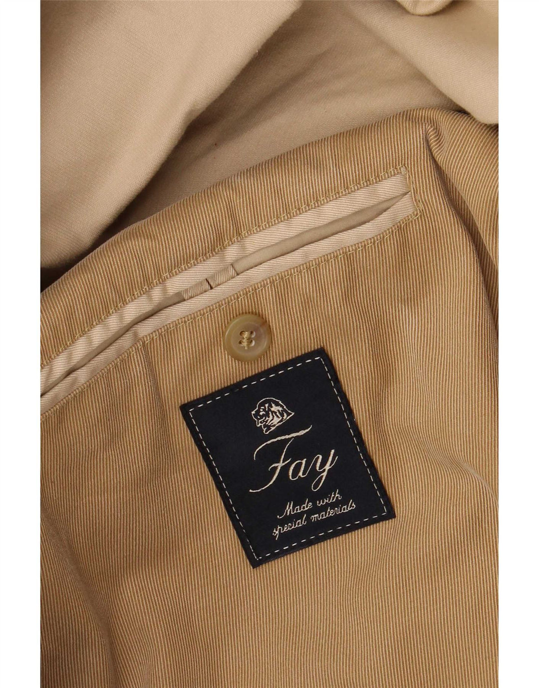 Fay Mens Utility sako sa 4 gumba UK 40 Large Beige