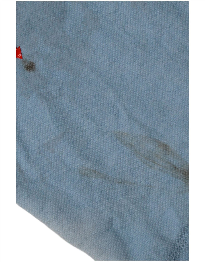 Crew Clothing Muška majica s izrezom s patentnim zatvaračem Srednje plavi pamuk