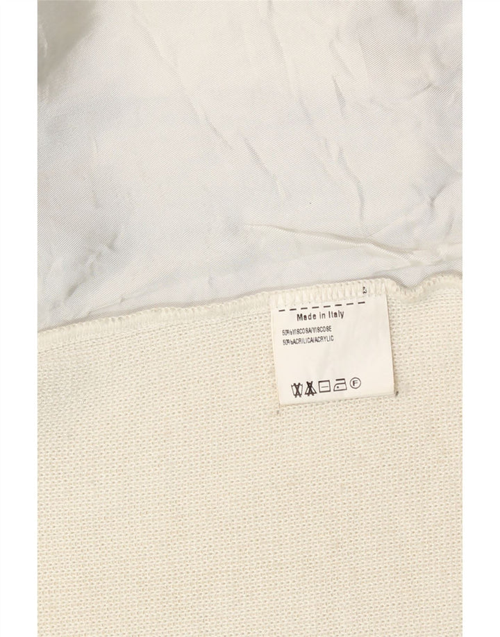 Vintage ženska biciklistička jakna UK 8 Small Off White Colourblock Acrylic
