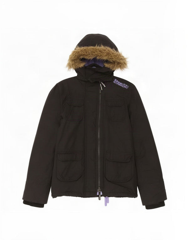 Superdry ženska vjetrovka s kapuljačom UK 10 Mala crna