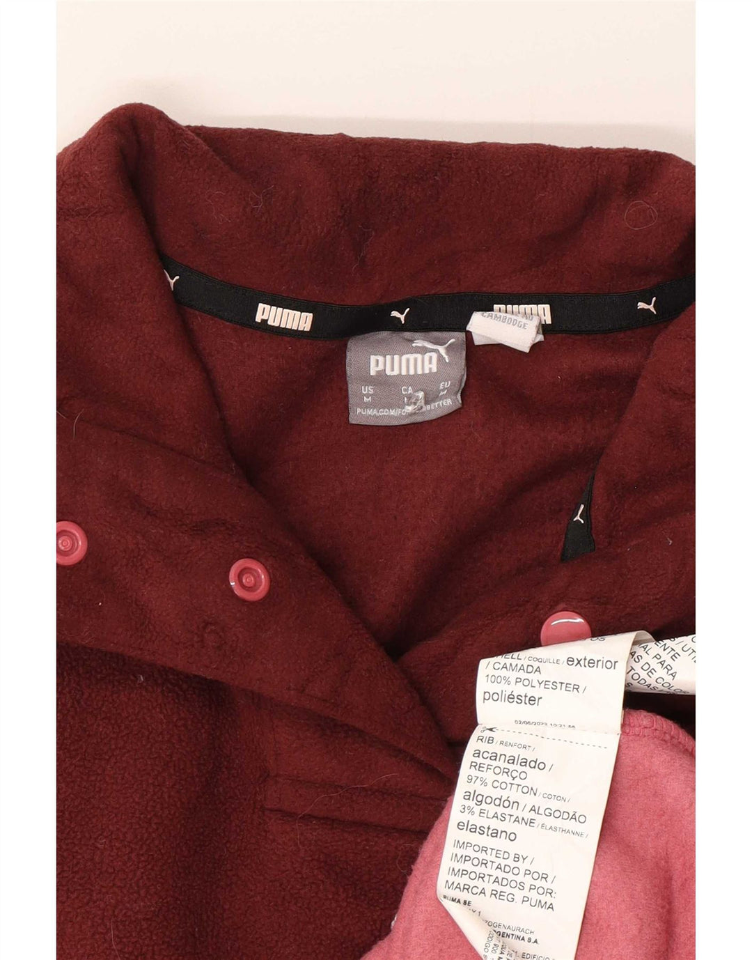 Puma veliki ženski džemper od flisa s grafičkim motivima UK 14 srednje tamnocrvene boje